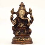 Ganesha statue sitting on Lotus for your sacred space 5"